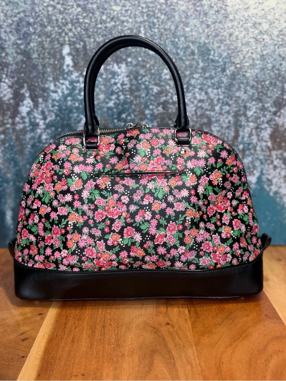 Coach Whimsigoth 2016 Sierra Satchel Posey Cluster Floral Black GUC